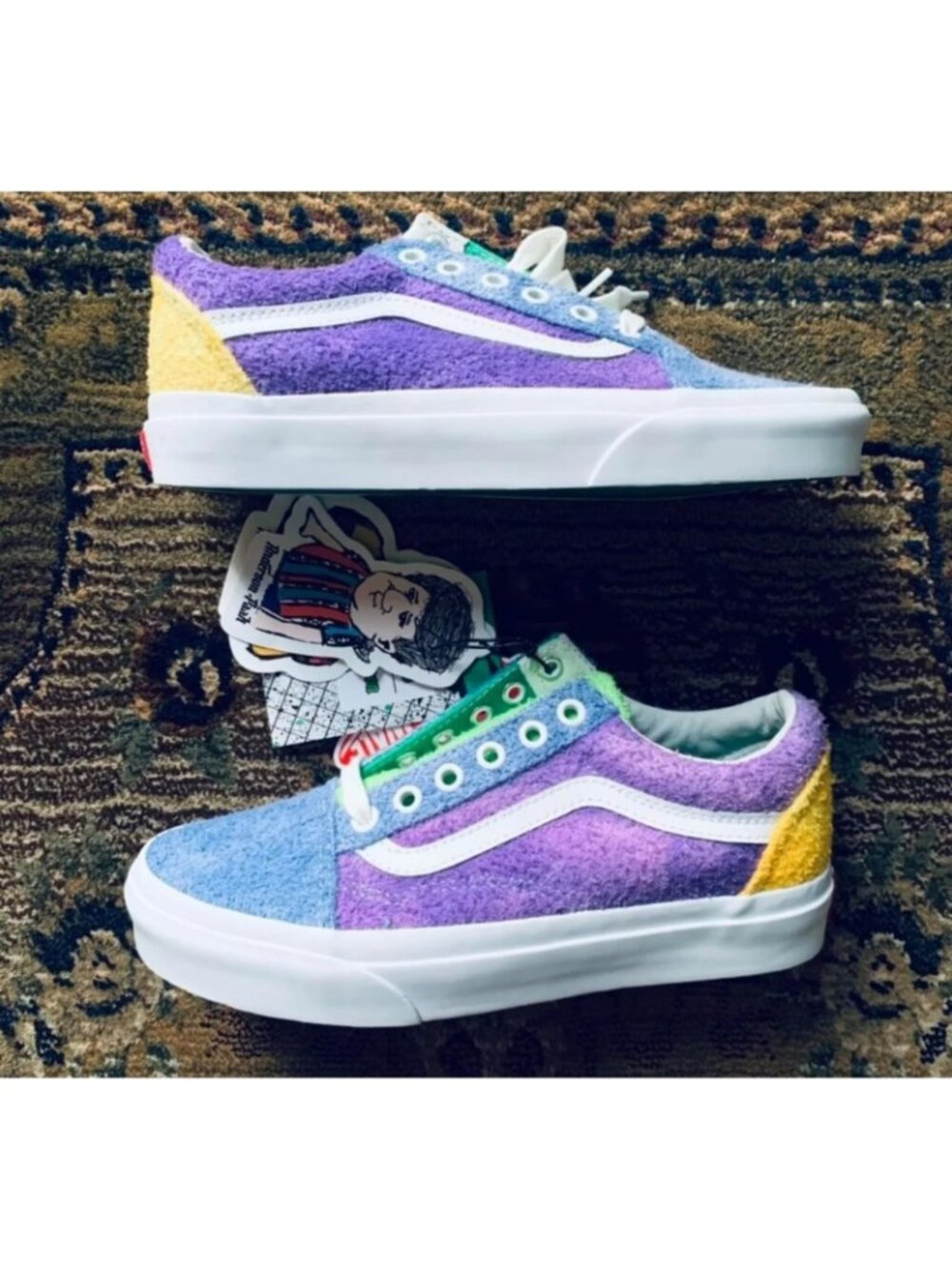 Vans x Anderson Paak Old Skool Women Yellow Purple Ziti Low Top hairy suede 0926 - Picture 5 of 10